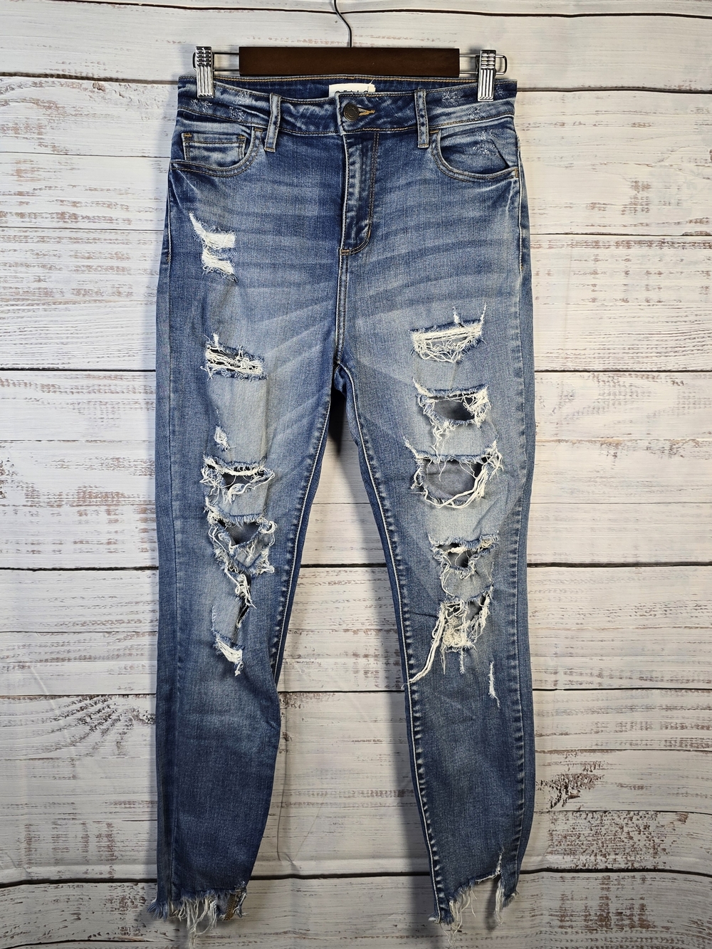 Cello Jeans Size 5 Distressed‎ High Rise Skinny Jeans Raw Hem